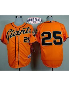 Giants #25 Barry Bonds Orange Alternate Cool Base W/2014 World Series Patch Stitched MLB Jersey