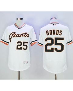 Giants #25 Barry Bonds White Flexbase Authentic Collection Cooperstown Stitched MLB Jersey