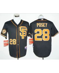 Giants #28 Buster Posey Black 2016 Cool Base Stitched MLB Jersey