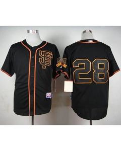 Giants #28 Buster Posey Black Alternate Cool Base Stitched MLB Jersey