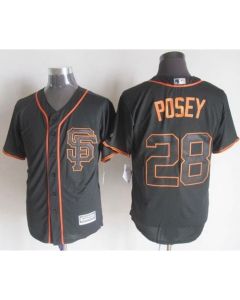 Giants #28 Buster Posey Black Alternate New Cool Base Stitched MLB Jersey