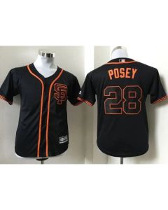 Giants #28 Buster Posey Black Alternate Stitched Youth MLB Jersey