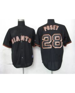 Giants #28 Buster Posey Black Fashion Stitched MLB Jersey