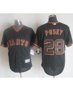 Giants #28 Buster Posey Black New Cool Base Stitched MLB Jersey