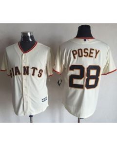 Giants #28 Buster Posey Cream New Cool Base Stitched MLB Jersey