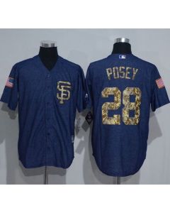 Giants #28 Buster Posey Denim Blue Salute to Service Stitched MLB jerseys