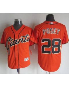 Giants #28 Buster Posey Orange Alternate New Cool Base Stitched MLB Jersey