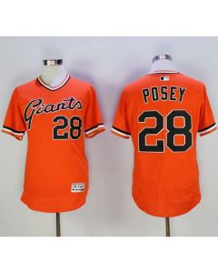 Giants #28 Buster Posey Orange Flexbase Authentic Collection Cooperstown Stitched MLB jerseys