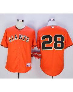Giants #28 Buster Posey Orange Old Style "Giants" Stitched MLB Jersey