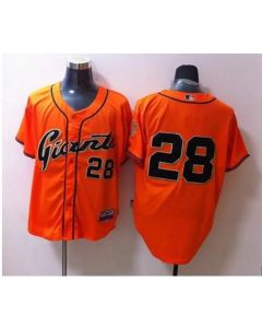Giants #28 Buster Posey Orange Stitched MLB Jersey
