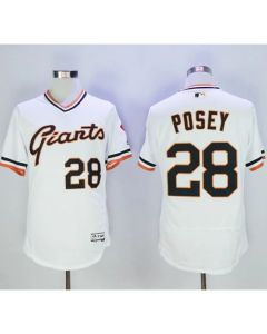 Giants #28 Buster Posey White Flexbase Authentic Collection Cooperstown Stitched MLB Jersey