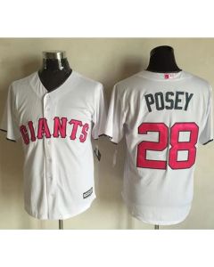 Giants #28 Buster Posey White New Cool Base 2016 Mother's Day Stitched MLB Jersey