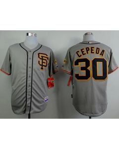 Giants #30 Orlando CePena Grey Cool Base Stitched MLB Jersey