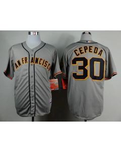 Giants #30 Orlando CePena Grey Road Cool Base Stitched MLB Jersey