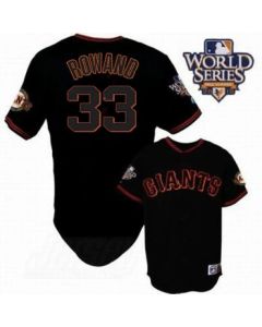 Giants #33 Aaron Rowand Cool Base 2010 World Series Patch Black Stitched MLB Jersey