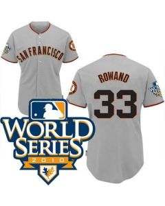 Giants #33 Aaron Rowand Cool Base 2010 World Series Patch Grey Stitched MLB Jersey