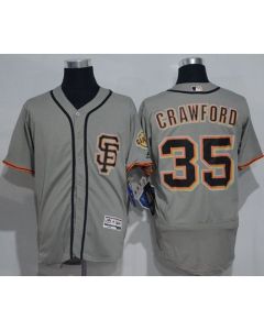 Giants #35 Brandon Crawford Grey Flexbase Authentic Collection Road 2 Stitched MLB jerseys