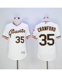 Giants #35 Brandon Crawford White Flexbase Authentic Collection Cooperstown Stitched MLB Jersey