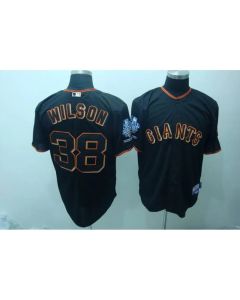 Giants #38 Brian Wilson Black Cool Base w/2010 World Series Patch Stitched MLB Jersey