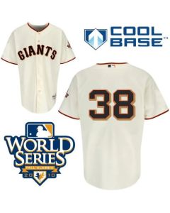 Giants #38 Brian Wilson Cream Cool Base w/2010 World Series Patch Stitched MLB Jersey