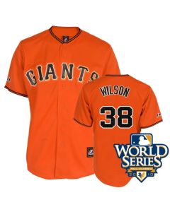 Giants #38 Brian Wilson Orange Cool Base w/2010 World Series Patch Stitched MLB Jersey