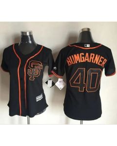 Giants #40 Madison Bumgarner Black Women's Alternate Stitched MLB Jersey