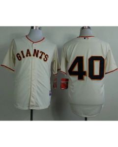 Giants #40 Madison Bumgarner Cream Cool Base Stitched MLB Jersey