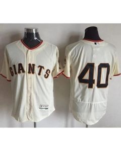 Giants #40 Madison Bumgarner Cream Flexbase Authentic Collection Stitched MLB Jersey