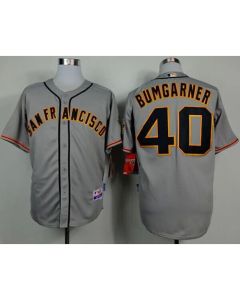 Giants #40 Madison Bumgarner Grey Cool Base Stitched MLB Jersey