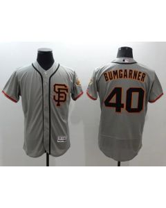 Giants #40 Madison Bumgarner Grey Flexbase Authentic Collection Road 2 Stitched MLB Jersey