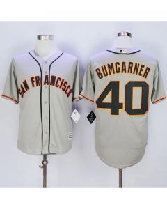 Giants #40 Madison Bumgarner Grey New Cool Base Road Stitched MLB Jersey