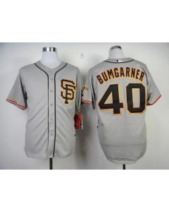 Giants #40 Madison Bumgarner Grey Road 2 Cool Base Stitched MLB Jersey