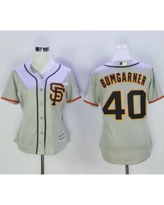 Giants #40 Madison Bumgarner Grey Women's Road 2 Stitched MLB Jersey