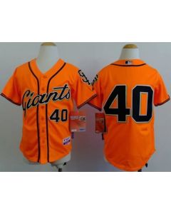 Giants #40 Madison Bumgarner Orange Alternate Stitched Youth MLB Jersey
