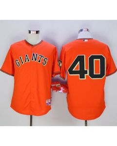 Giants #40 Madison Bumgarner Orange Old Style "Giants" Stitched MLB Jersey