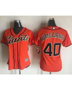 Giants #40 Madison Bumgarner Orange Women's Alternate Stitched MLB Jersey