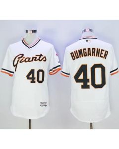 Giants #40 Madison Bumgarner White Flexbase Authentic Collection Cooperstown Stitched MLB Jersey