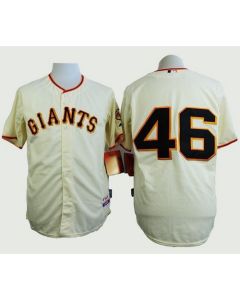 Giants #46 Santiago Casilla Cream Home Cool Base Stitched MLB Jersey