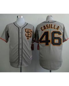 Giants #46 Santiago Casilla Grey Road 2 Cool Base Stitched MLB Jersey