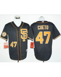 Giants #47 Johnny Cueto Black 2016 Cool Base Stitched MLB Jersey