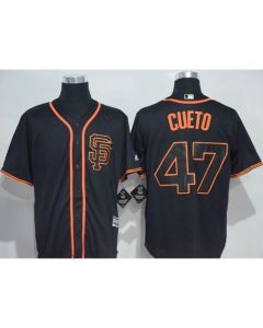 Giants #47 Johnny Cueto Black New Cool Base Alternate Stitched MLB Jersey