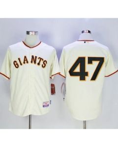 Giants #47 Johnny Cueto Cream Cool Base Stitched MLB Jersey