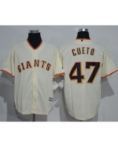 Giants #47 Johnny Cueto Cream New Cool Base Stitched MLB Jersey