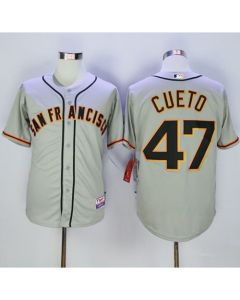Giants #47 Johnny Cueto Grey Cool Base Road Stitched MLB Jersey