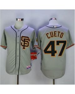 Giants #47 Johnny Cueto Grey Road 2 Cool Base Stitched MLB Jersey