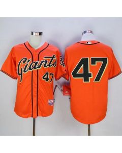 Giants #47 Johnny Cueto Orange Alternate Cool Base Stitched MLB Jersey