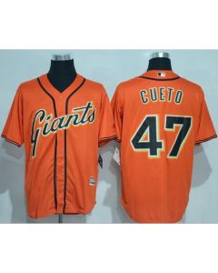 Giants #47 Johnny Cueto Orange New Cool Base Alternate Stitched MLB Jersey