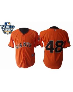Giants #48 Pablo Sandoval Orange Cool Base w/2010 World Series Patch Stitched MLB Jersey