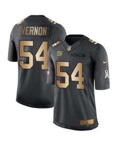 Giants #54 Olivier Vernon Black Men's Stitched NFL Limited Gold Salute To Service Jersey