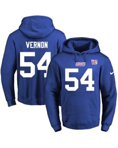 Giants #54 Olivier Vernon Royal Blue Name & Number Pullover NFL Hoodie